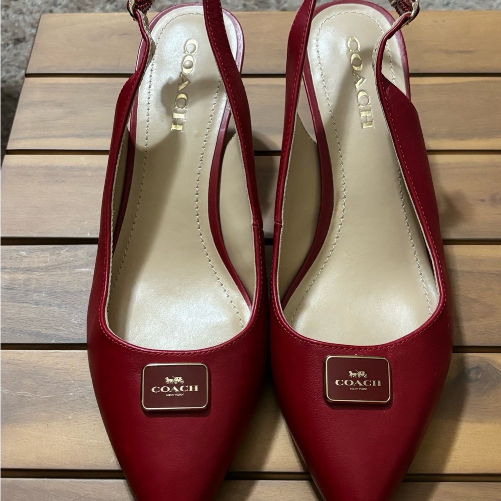 Coach Cherry Red Slingback Heels